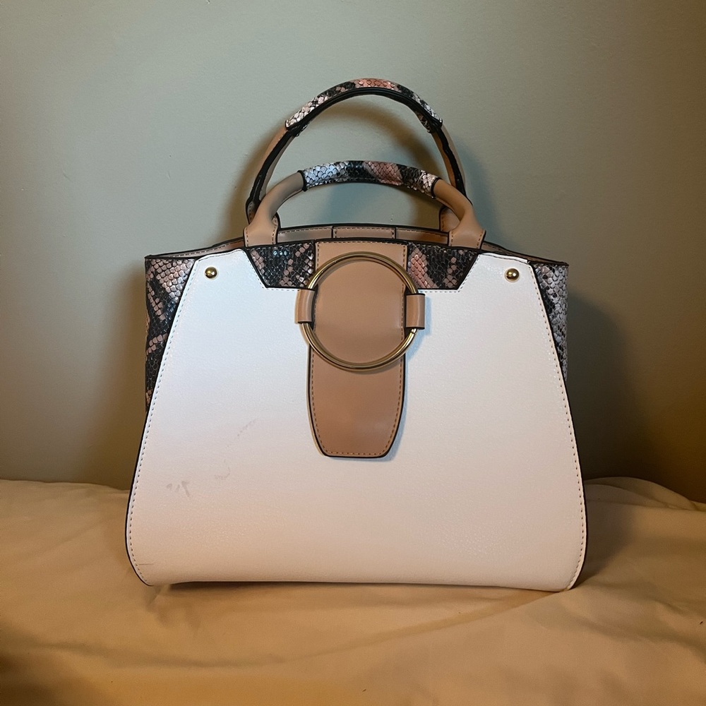 JustFab Faux Snake and White Purse/Crossbody